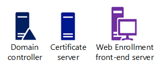 Types of servers in the example environment.