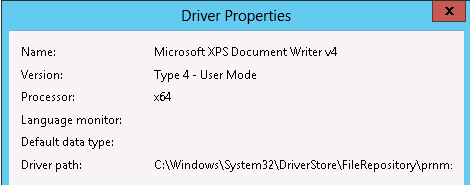 Double checking the printer driver version that's shown in the Driver Properties.