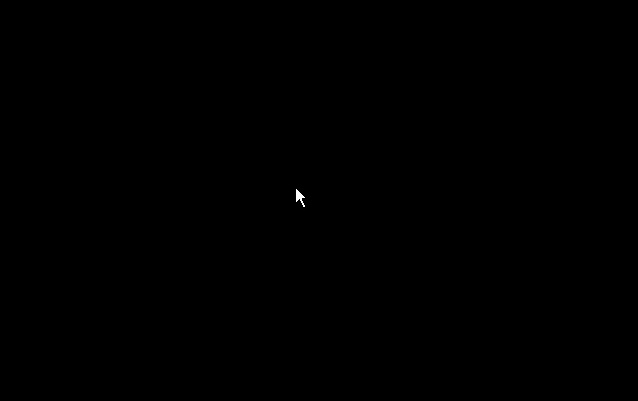 A black screen together with a mouse pointer.