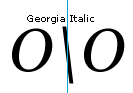 The string 'O\O' in an italic font (Georgia Italic)
