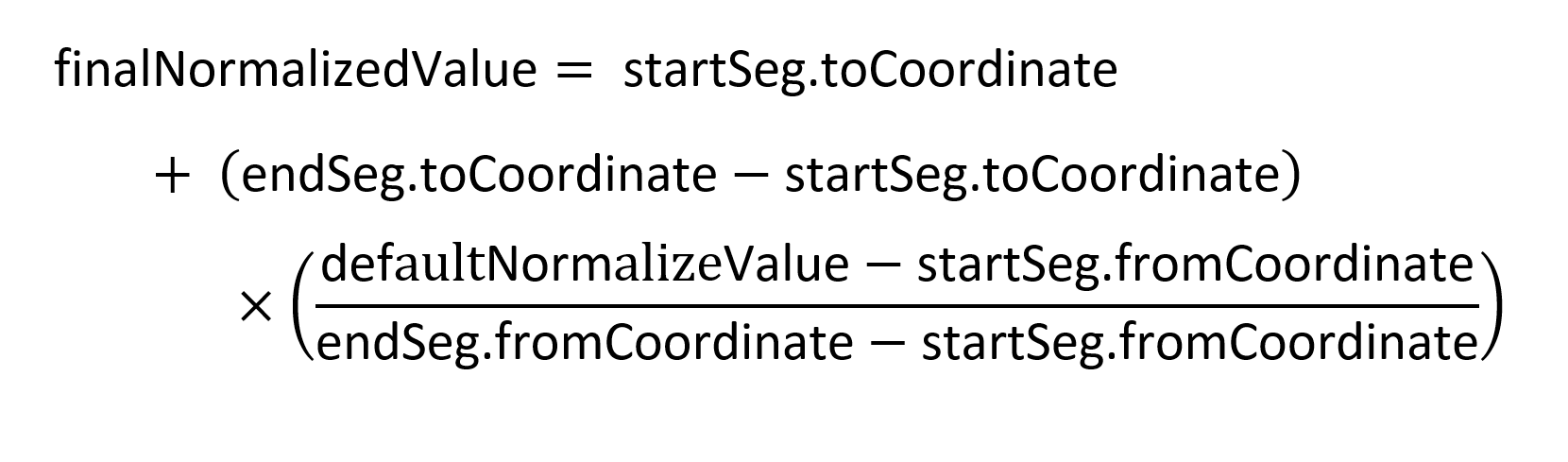 Screenshot that shows the equation to compute the final modified normalized value.