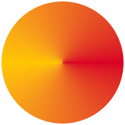A sweep gradient, from red to yellow to red, with a smooth transition at the start/end angle 0°.
