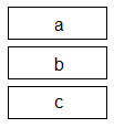 A stack contains values a, b and c.