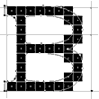 Screenshot showing the letter B where the bowls are even and there are gaps at the inner curves.