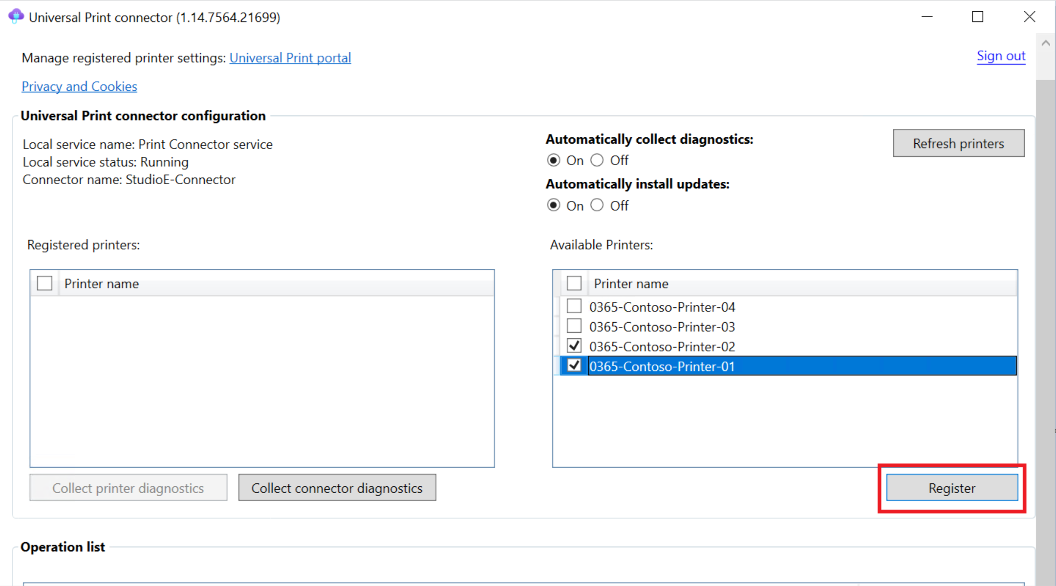 Registering printers using the Microsoft connector | Microsoft