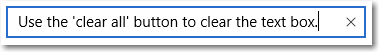 A text box with a clear all button