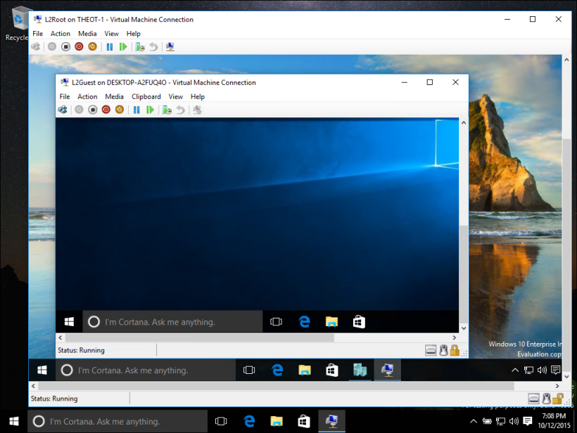 hyper v windows 10 create virtual machine
