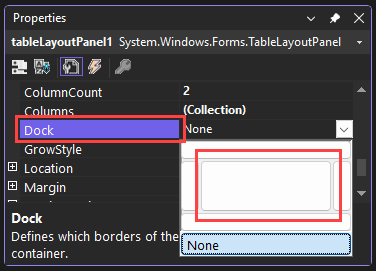 Screenshot shows the Properties window with Fill selected.