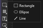 Screenshot that shows the panel tool variations in Blend for Visual Studio.