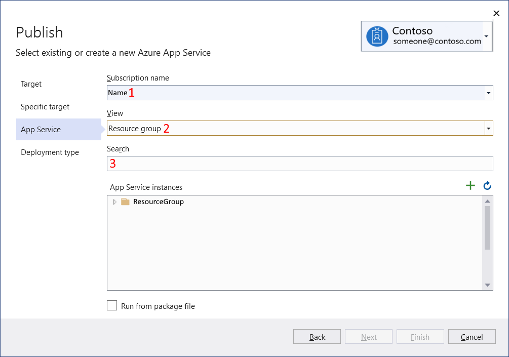 Screenshot showing how to browse and search for Azure resources