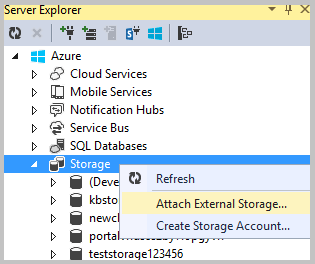 Adding an existing storage account
