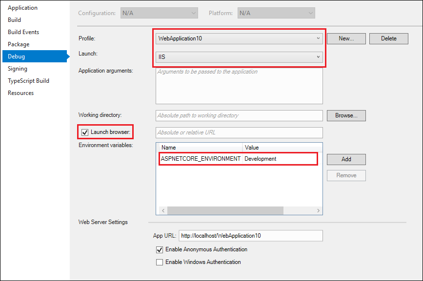 App arguments. Enable debugging Windows 10 что это.