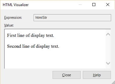 HTML string visualizer