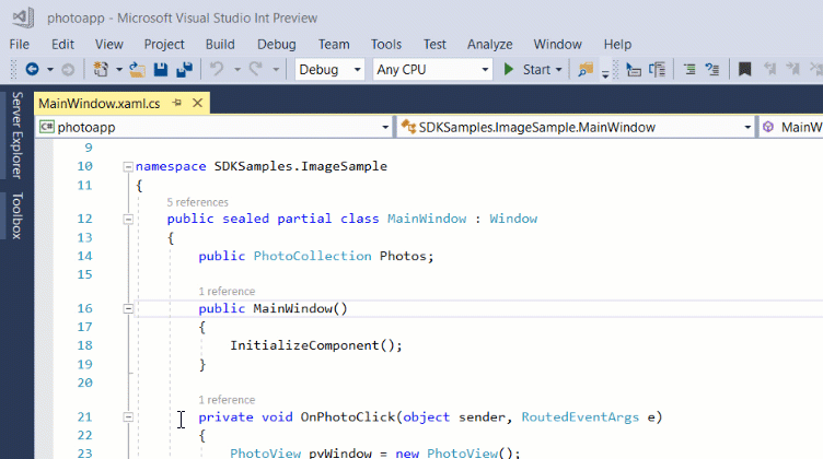 Microsoft Visual Studio's breakpoint feature.