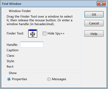 Screenshot of the Find Window dialog box.