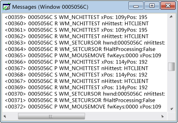 Spy++ Messages View