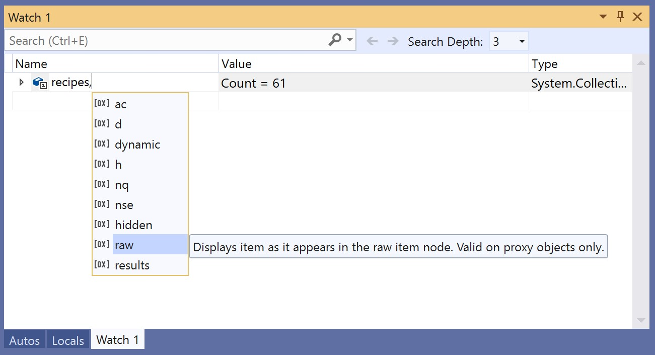Format specifiers in the debugger (C#) - Visual Studio (Windows