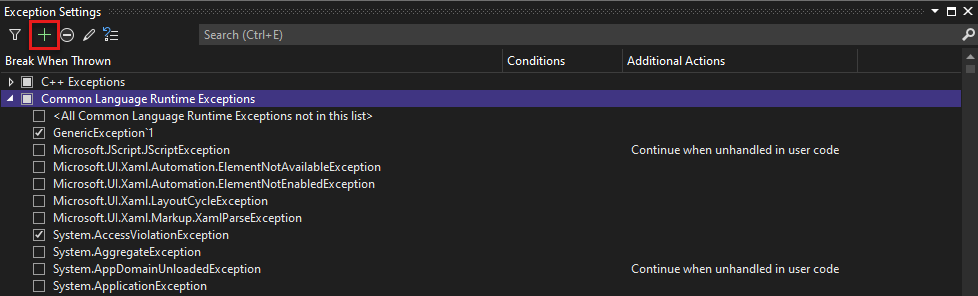 Manage exceptions with the debugger - Visual Studio (Windows)