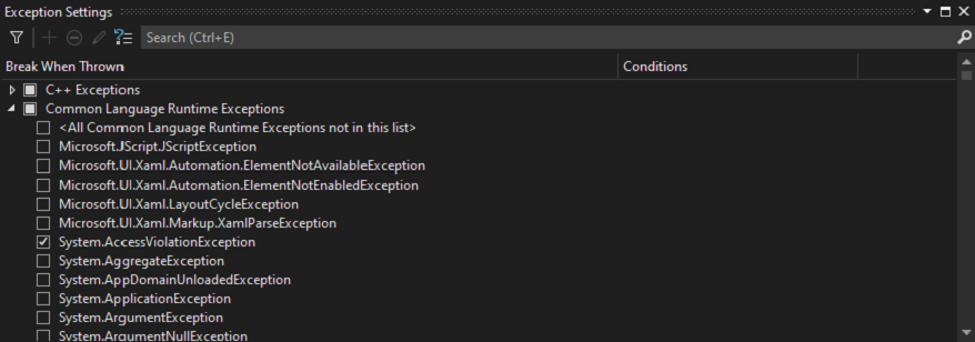 Manage exceptions with the debugger - Visual Studio (Windows)