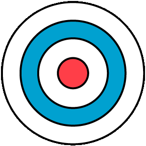 Illustration that shows the "bullseye" target texture that's been completed by using this procedure.