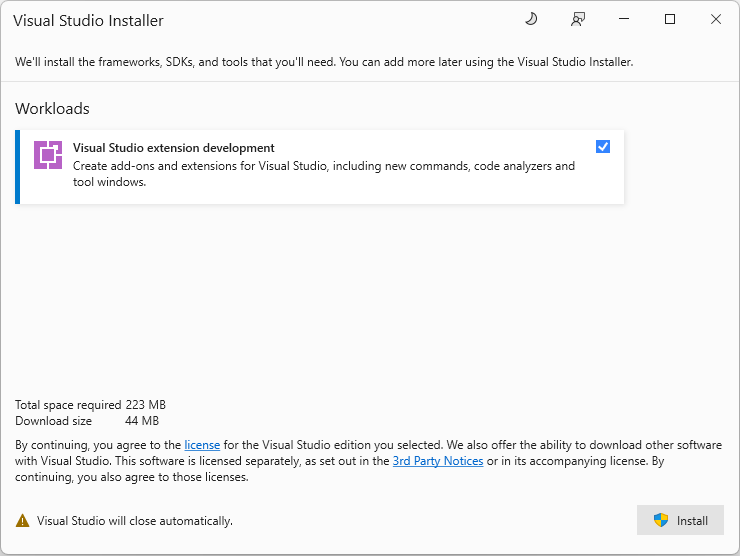 Installing the Visual Studio SDK - Visual Studio (Windows) | Microsoft Learn