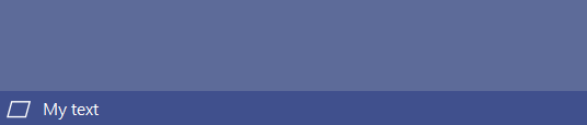 Status bar showing custom text.