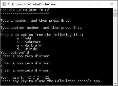 Tutorial: Create a simple C# console app - Visual Studio (Windows) |  Microsoft Learn