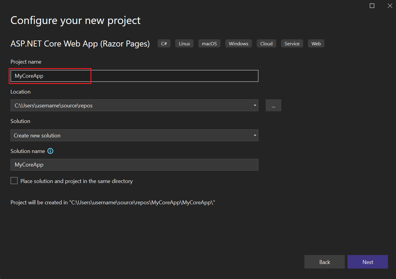 Tutorial: Create C# ASP.NET Core Web Application - Visual Studio ...