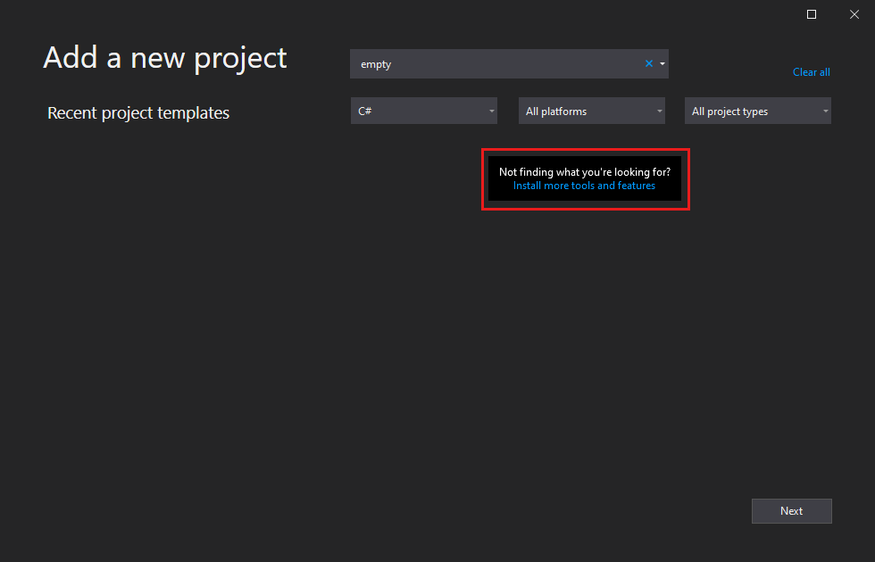 Create and configure a new project - Visual Studio (Windows)