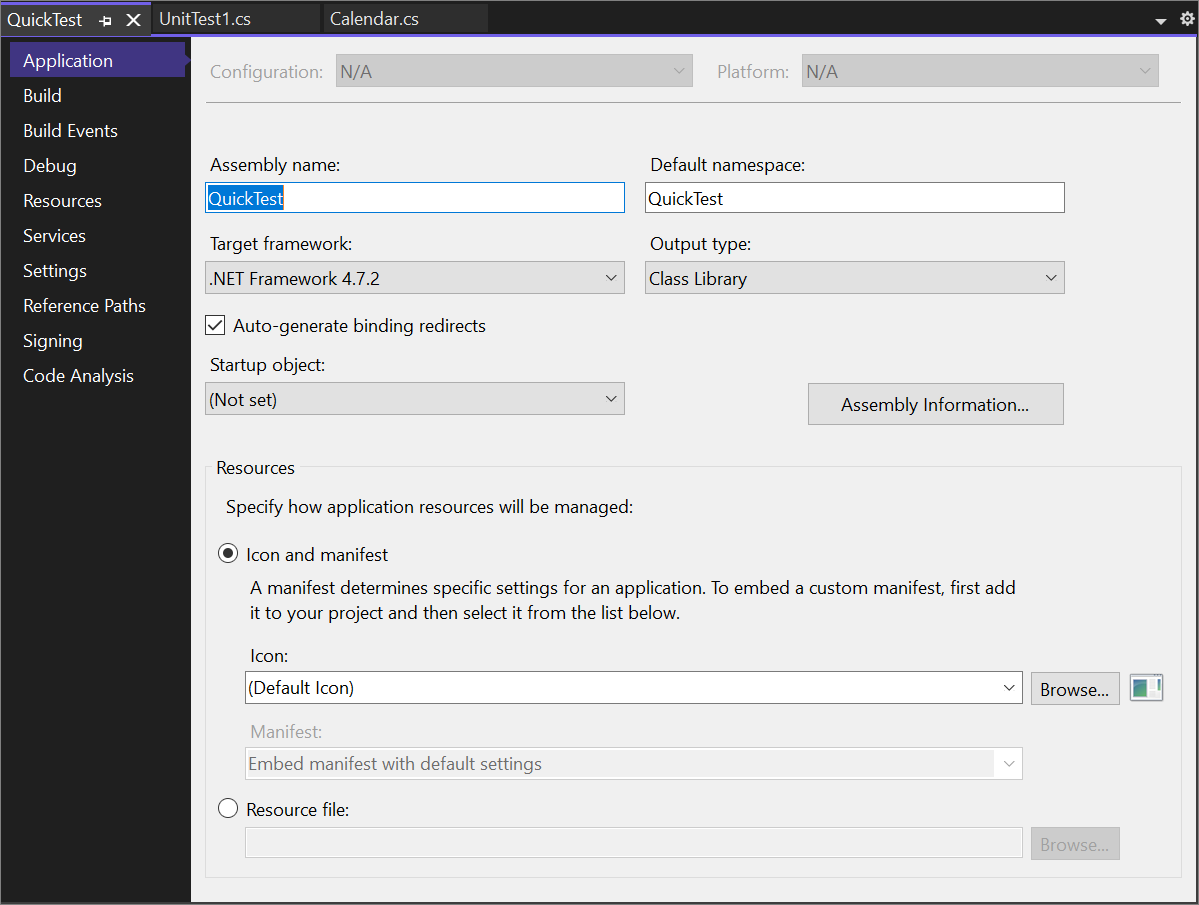 Create and configure a new project - Visual Studio (Windows)