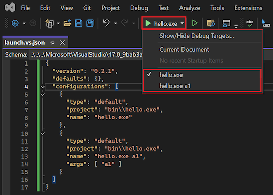 Customize build debug tasks with JSON files - Visual Studio (Windows) |  Microsoft Learn