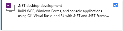 .NET Core workload in the Visual Studio Installer