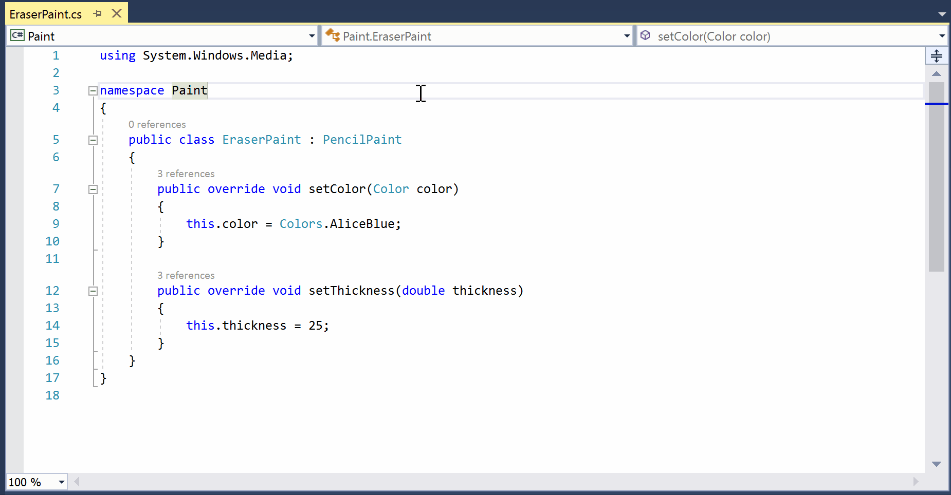 View type definitions with Go To and Peek features Visual Studio