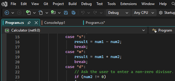 Screenshot of colorized tabs in the horizontal view.