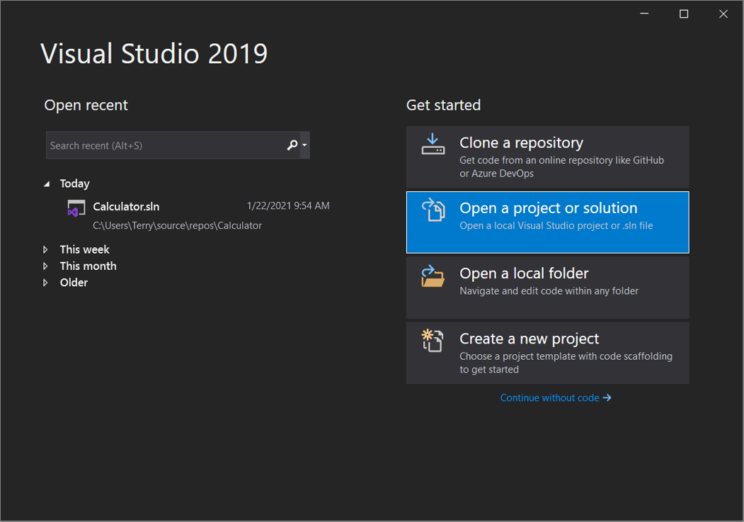 Tutorial: Open a project from a repo in Visual Studio - Visual Studio  (Windows) | Microsoft Learn