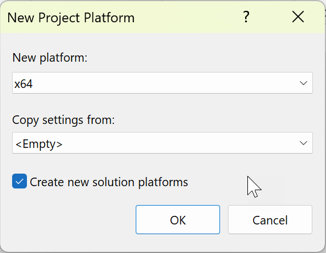 Create and configure a new project - Visual Studio (Windows)