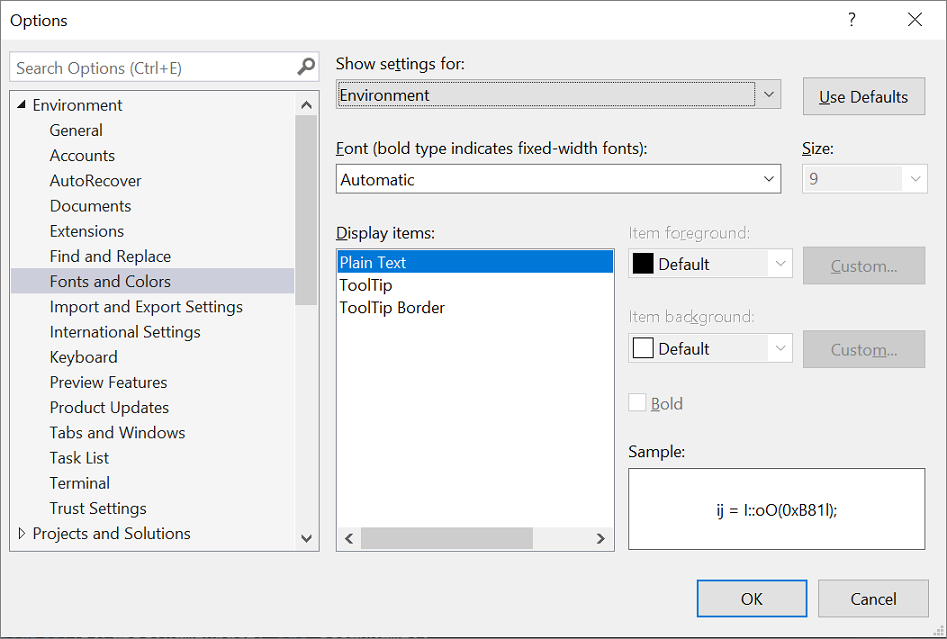 Change themes, fonts, text, & accessibility options in Visual Studio |  Microsoft Learn