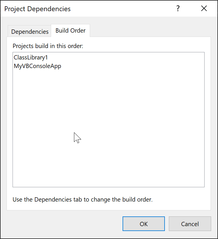 Screenshot of the Build order tab.