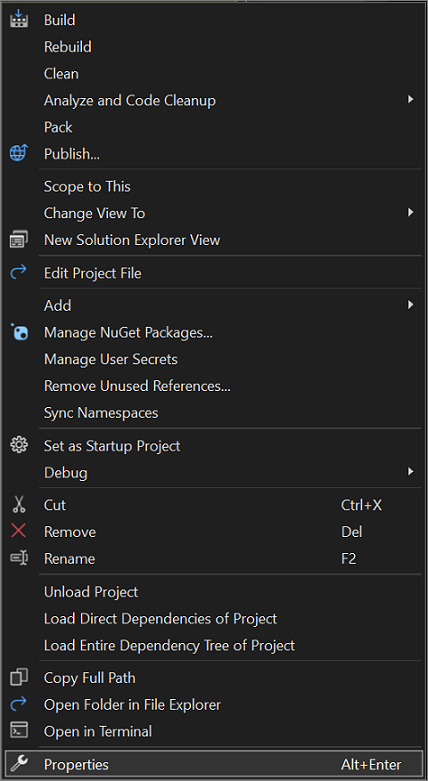 Manage project and solution properties - Visual Studio (Windows) |  Microsoft Learn