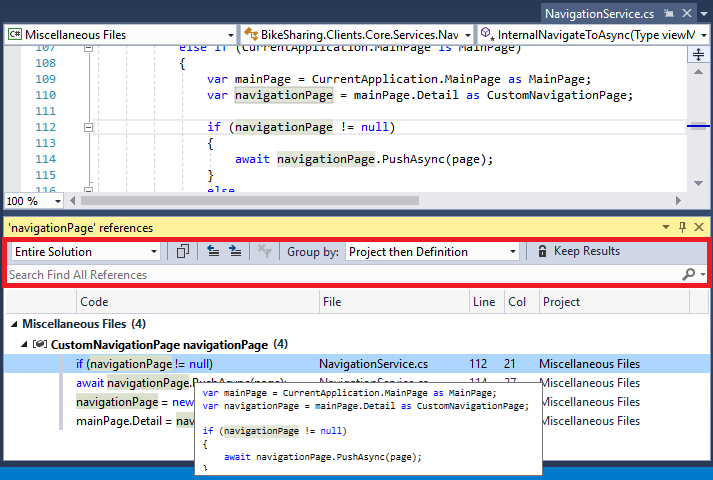 Finding references in your code - Visual Studio (Windows) | Microsoft Learn
