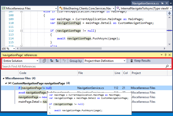 Finding References In Your Code Visual Studio Windows Microsoft Learn