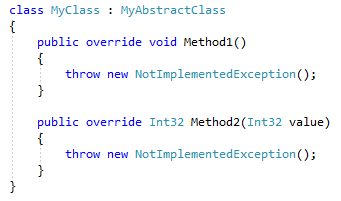 Implement class result C#