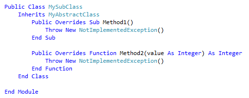 Implement class result VB
