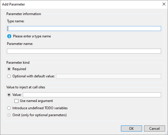 Add Parameter dialog - C#