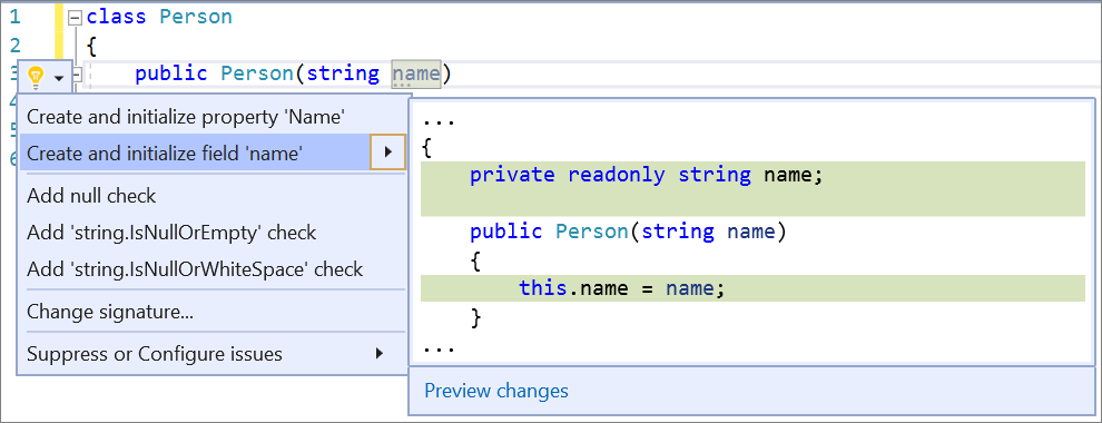Generate private field from constructor