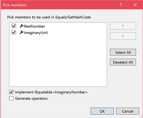 Generate C# Equals and GetHashCode Method Overrides - Visual Studio  (Windows) | Microsoft Learn