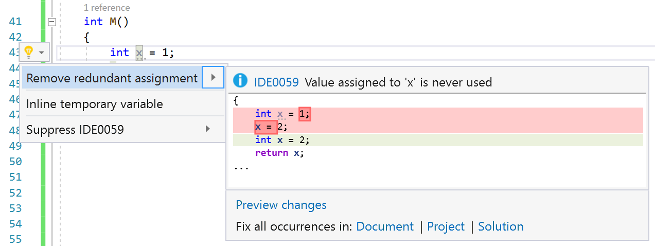 Unused value assignment