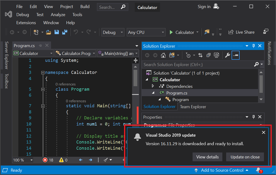 Update Visual Studio installation to recent release Microsoft Learn