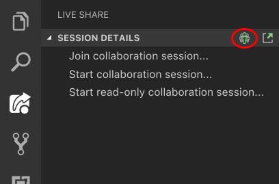 Screenshot that shows the Join collaboration session button.