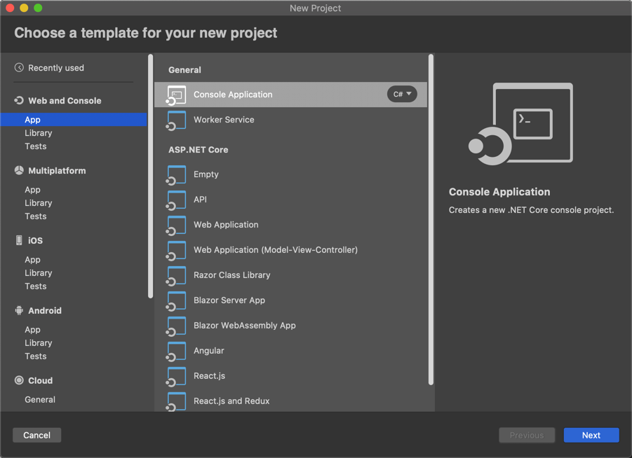 Creating new Projects and Solutions - Visual Studio for Mac | Microsoft  Learn